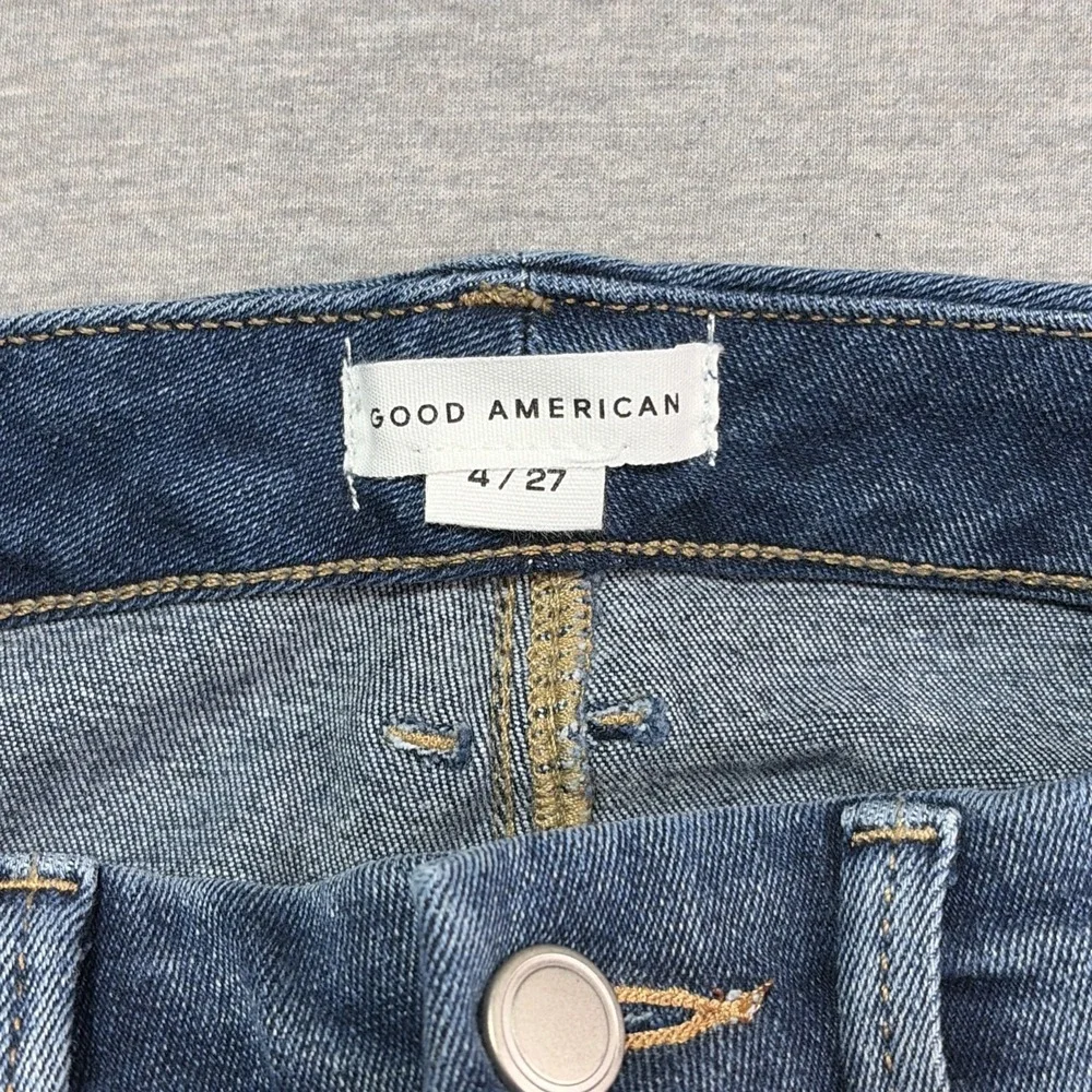 Good American‎ Good Waist High Rise Skinny Jeans - Size 4/27 - Whisker Med Wash